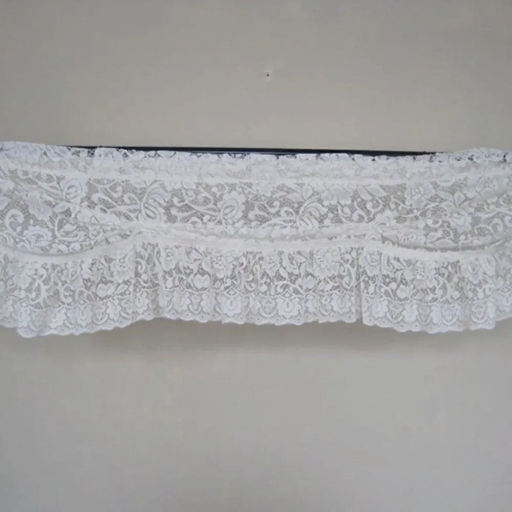 Curtain Lace Valance Floral Flowers 68 x 21 White